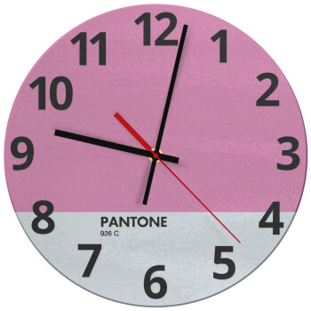 PANTONE Pink C, Ρολόι τοίχου γυάλινο (30cm)