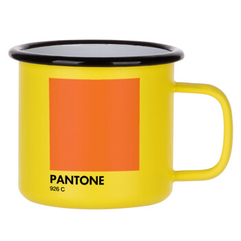 PANTONE Pink C, Metallic enamel MATT Yellow cup 360ml