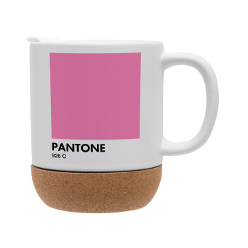 PANTONE Pink C, Κούπα, κεραμική με βάση φελού και καπάκι (ΜΑΤ), 330ml (1 τεμάχιο)