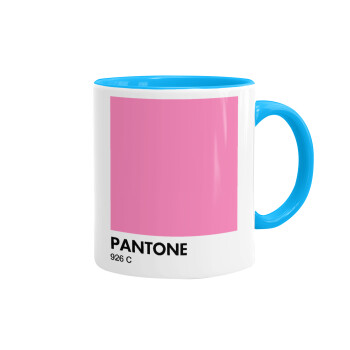 PANTONE Pink C, Κούπα χρωματιστή γαλάζια, κεραμική, 330ml