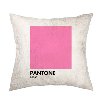 PANTONE Pink C, Μαξιλάρι καναπέ Δερματίνη Γκρι 40x40cm με γέμισμα