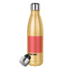 Glitter gold stainless steel thermos bottle, double-walled, 500ml