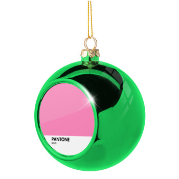 PANTONE Pink C, Green Christmas tree ornament ball 8cm