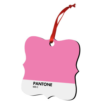 PANTONE Pink C, Χριστουγεννιάτικο στολίδι polygon ξύλινο 7.5cm