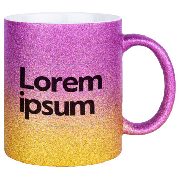 Lorem ipsum, Κούπα Χρυσή/Ροζ Glitter, κεραμική, 330ml