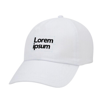 Lorem ipsum, Καπέλο Ενηλίκων Baseball Λευκό 5-φύλλο (POLYESTER, ΕΝΗΛΙΚΩΝ, UNISEX, ONE SIZE)