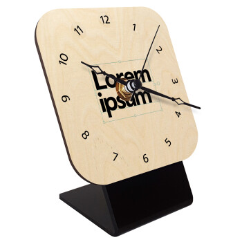 Lorem ipsum, Επιτραπέζιο ρολόι σε φυσικό ξύλο (10cm)