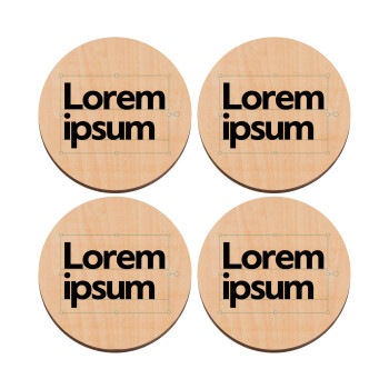 Lorem ipsum, ΣΕΤ x4 Σουβέρ ξύλινα στρογγυλά plywood (9cm)