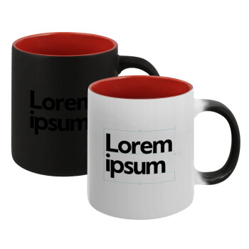 Lorem ipsum, Κούπα Μαγική εσωτερικό κόκκινο, κεραμική, 330ml που αλλάζει χρώμα με το ζεστό ρόφημα (1 τεμάχιο)