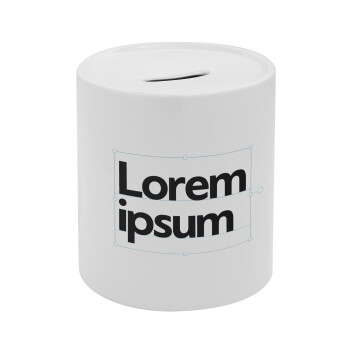Lorem ipsum, Κουμπαράς πορσελάνης με τάπα