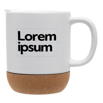 Lorem ipsum, Κούπα, κεραμική με βάση φελού και καπάκι (ΜΑΤ), 330ml (1 τεμάχιο)