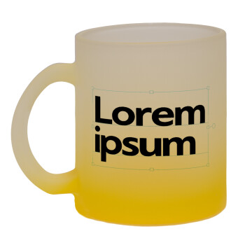 Lorem ipsum, Κούπα γυάλινη δίχρωμη με βάση το κίτρινο ματ, 330ml