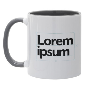 Lorem ipsum, Mug colored grey, ceramic, 330ml