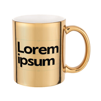 Lorem ipsum, Mug ceramic, gold mirror, 330ml