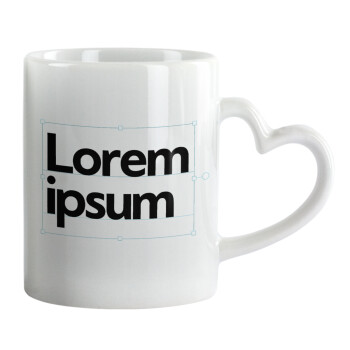 Lorem ipsum, Κούπα καρδιά χερούλι λευκή, κεραμική, 330ml
