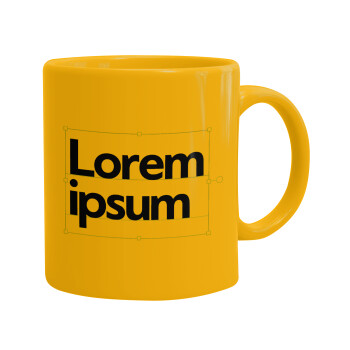 Lorem ipsum, Κούπα, κεραμική κίτρινη, 330ml (1 τεμάχιο)