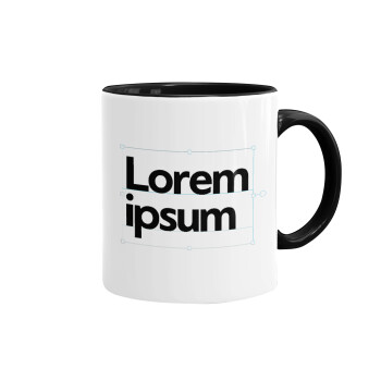 Lorem ipsum, Κούπα χρωματιστή μαύρη, κεραμική, 330ml