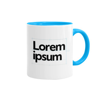 Lorem ipsum, Κούπα χρωματιστή γαλάζια, κεραμική, 330ml