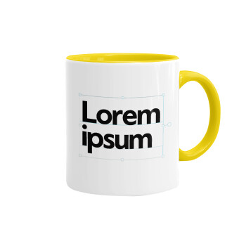 Lorem ipsum, Κούπα χρωματιστή κίτρινη, κεραμική, 330ml
