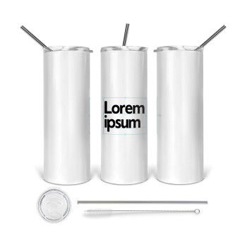 Lorem ipsum, 360 Eco friendly ποτήρι θερμό (tumbler) από ανοξείδωτο ατσάλι 600ml, με μεταλλικό καλαμάκι & βούρτσα καθαρισμού