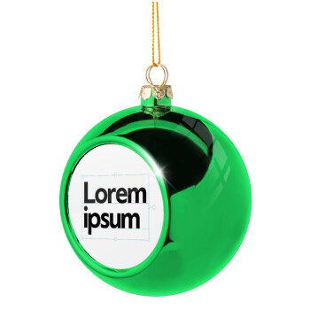 Lorem ipsum, Green Christmas tree ornament ball 8cm