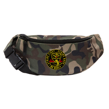 cobra kai strike first dojo, Unisex waist bag (banana) in Jungle camouflage color with 2 pockets