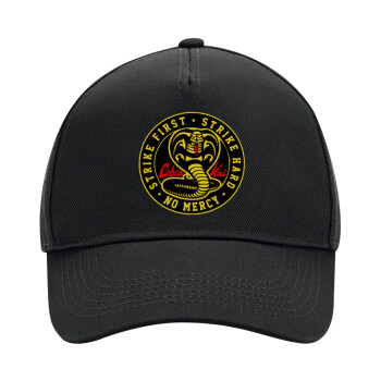 cobra kai strike first dojo, Adult Ultimate Hat BLACK, (100% COTTON DRILL, ADULT, UNISEX, ONE SIZE)