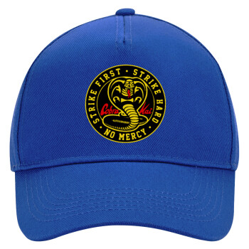 cobra kai strike first dojo, Ultimate Adult Hat BLUE, (100% COTTON DRILL, ADULT, UNISEX, ONE SIZE)