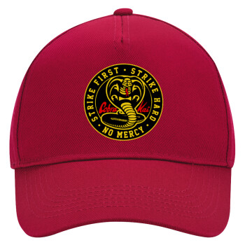 cobra kai strike first dojo, Adult Ultimate Hat RED, (100% COTTON DRILL, ADULT, UNISEX, ONE SIZE)