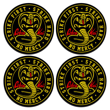 cobra kai strike first dojo, SET of 4 round wooden coasters (9cm)