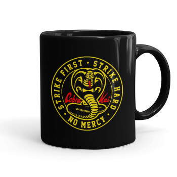 cobra kai strike first dojo, Mug black, ceramic, 330ml