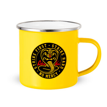 cobra kai strike first dojo, Yellow Enamel Metallic Cup 360ml