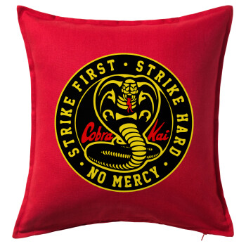 cobra kai strike first dojo, Sofa cushion RED 50x50cm includes filling