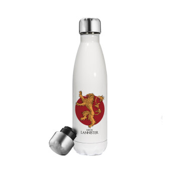 House Lannister GOT, Metal mug thermos White (Stainless steel), double wall, 500ml