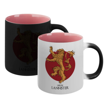 House Lannister GOT, Κούπα Μαγική εσωτερικό ΡΟΖ, κεραμική 330ml που αλλάζει χρώμα με το ζεστό ρόφημα