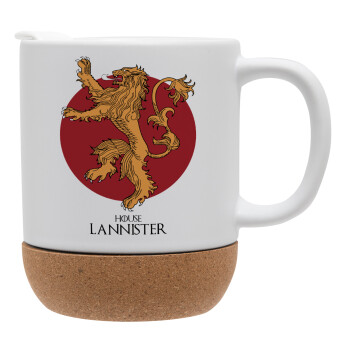 House Lannister GOT, Κούπα, κεραμική με βάση φελού και καπάκι (ΜΑΤ), 330ml (1 τεμάχιο)