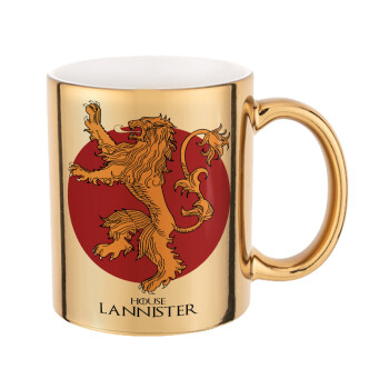 House Lannister GOT, Mug ceramic, gold mirror, 330ml