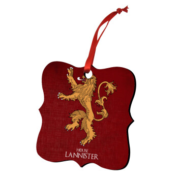 House Lannister GOT, Christmas ornament polygon wooden 7.5cm