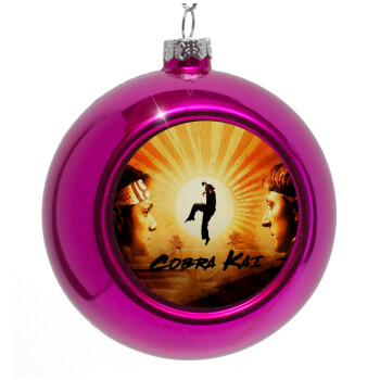 Cobra Kai, Purple Christmas tree ornament bauble 8cm