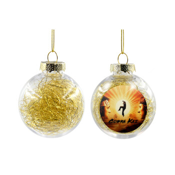 Cobra Kai, Transparent Christmas tree ball ornament with gold filling 8cm