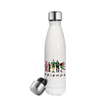 Christmas FRIENDS, Metal mug thermos White (Stainless steel), double wall, 500ml