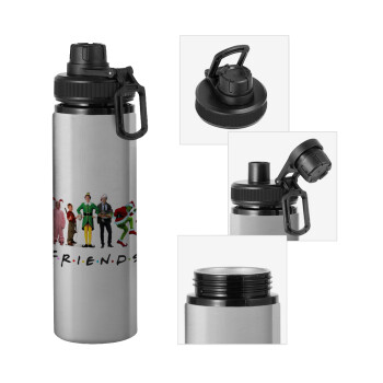 Christmas FRIENDS, Metallic water bottle with safety cap, 850ml aluminum