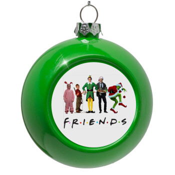 Christmas FRIENDS, Green Christmas tree ornament bauble 8cm