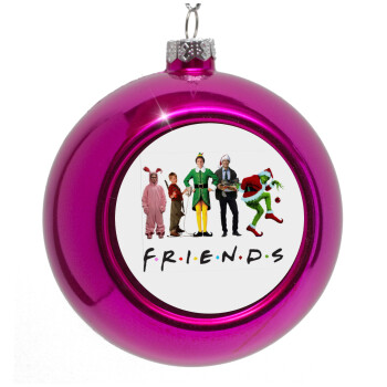 Christmas FRIENDS, Purple Christmas tree ornament bauble 8cm