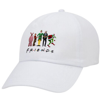 Christmas FRIENDS, Καπέλο Ενηλίκων Baseball Λευκό 5-φύλλο (POLYESTER, ΕΝΗΛΙΚΩΝ, UNISEX, ONE SIZE)