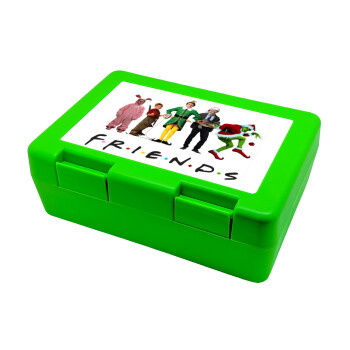 Christmas FRIENDS, Children's cookie container GREEN 185x128x65mm (BPA free plastic)