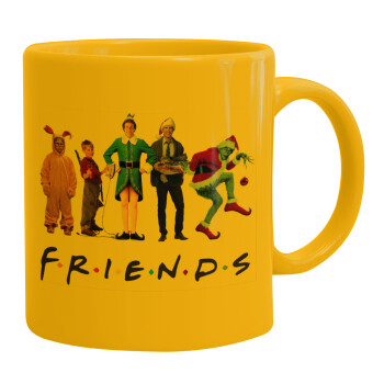 Christmas FRIENDS, Ceramic coffee mug yellow, 330ml