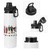 Metal water bottle with safety cap, aluminum 850ml