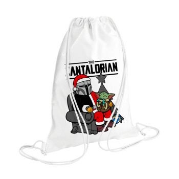 Star Wars Santalorian, Τσάντα πλάτης πουγκί GYMBAG λευκή (28x40cm)