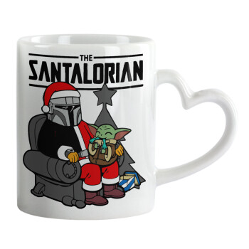 Star Wars Santalorian, Κούπα καρδιά χερούλι λευκή, κεραμική, 330ml